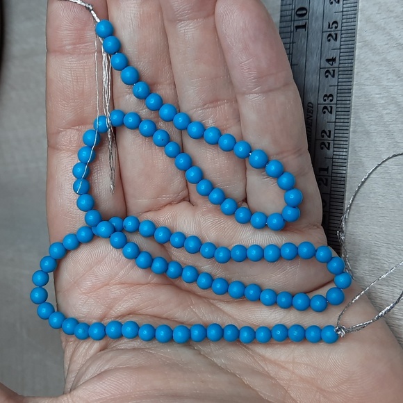 Hand Crafted Other - #11- 4mm ""Turquoise" Magnesite Stone 15-inch Strand